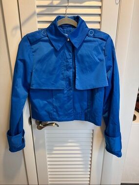 Cobalt Blue Cropped Utility Jacket - Women's